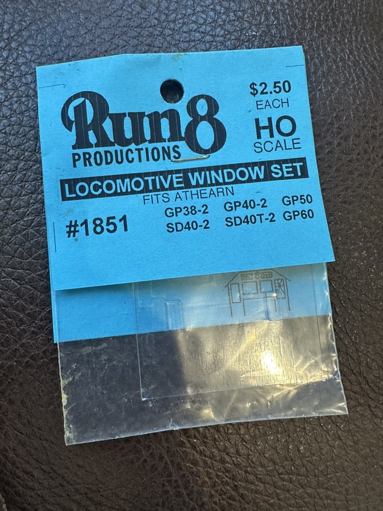 HO scale locomotive PARTS Run 8 Productions windows 1851 Athearn