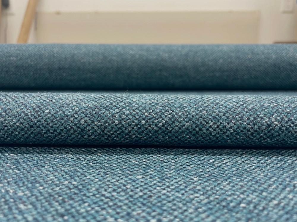 1.25 yds Herman Miller Bellano Adriatic Blue Woven Wool Upholstery Fabric 1AX08