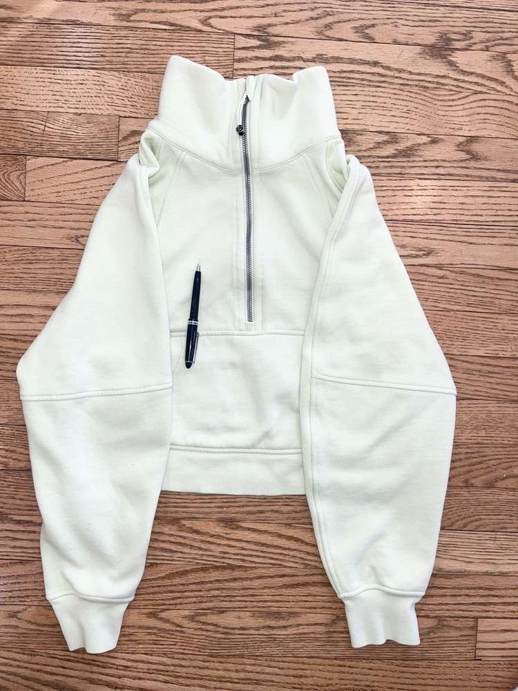 Lululemon Cropped Quarter Zip Pullover Sweatshirt Mint Green Size Small
