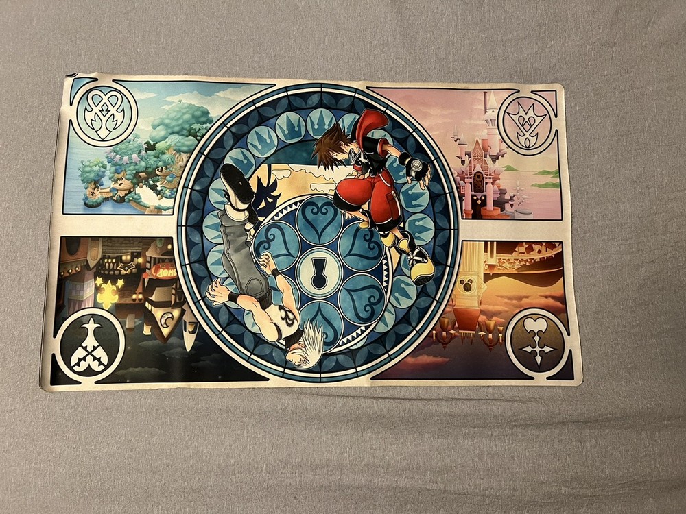 Kingdom Hearts Rubber Trading Card Game MTG Playmat TCG CCG Mat USED