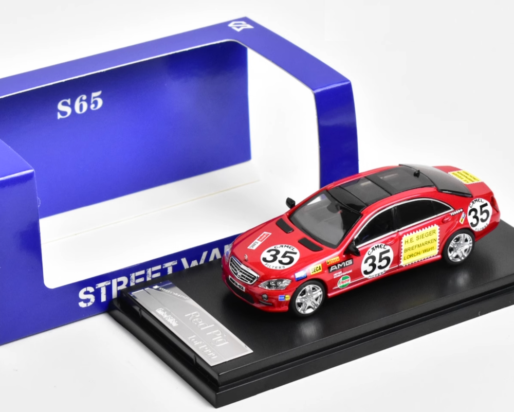 SW 1:64 Red Pig S65 #35 Sedan Sports Model Diecast Metal Car