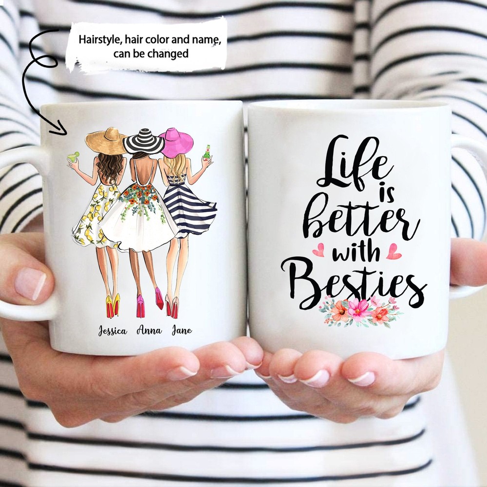 Life Is Better With Besties Mug Best Friends Personalised Mug Best Friends Gifts