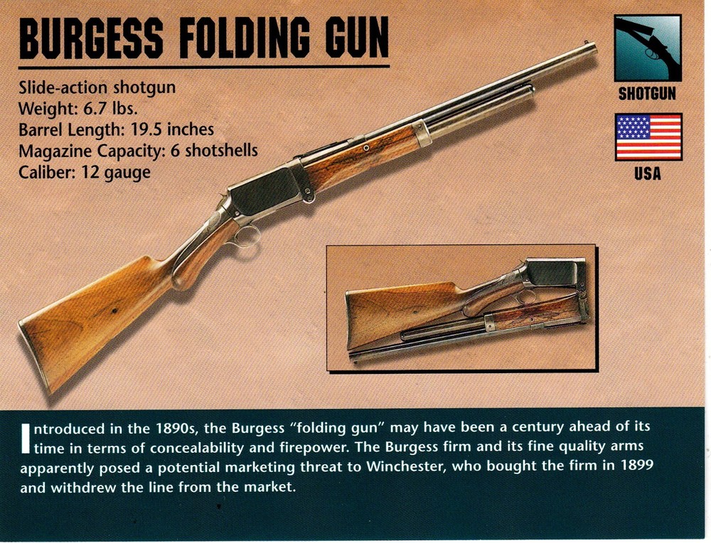Burgess Folding Gun Shotgun Classic Firearms Photo Card u