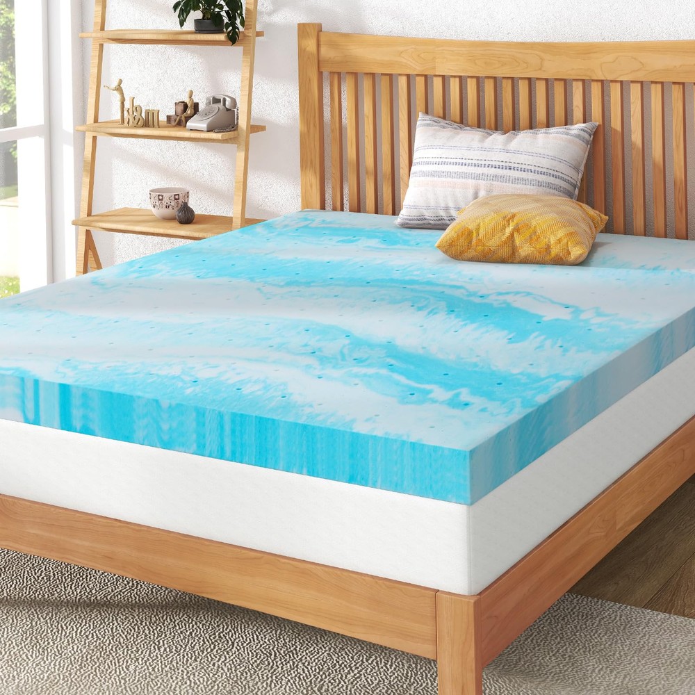 Mattress Topper, 4 Inch Gel Memory Foam Mattress Topper, King, CertiPUR-US Ce...