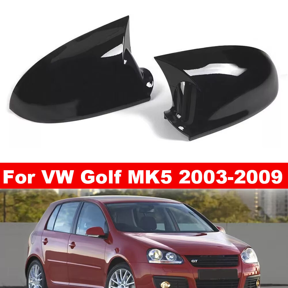 For VW Volkswagen Golf MK5 2003-2009 2x Rearview Side Mirror Cover Wing Cap Trim