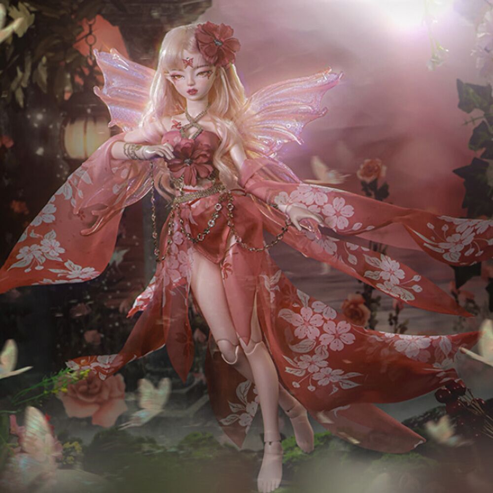 1/4 BJD Salamander Girl Full Set with Resin Body, Eye Makeup, Hair & Clothes-image