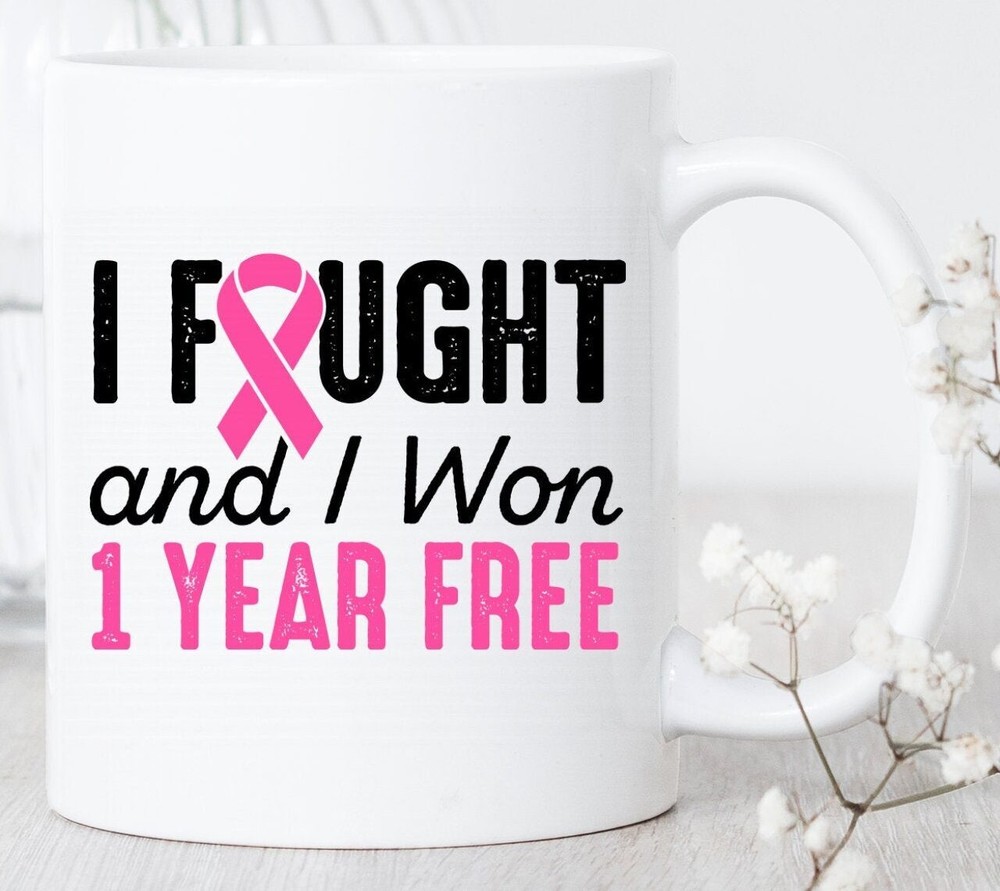 Breast Cancerversary 1 Year Free Mug Breast Cancer Survivor Breast Cancer