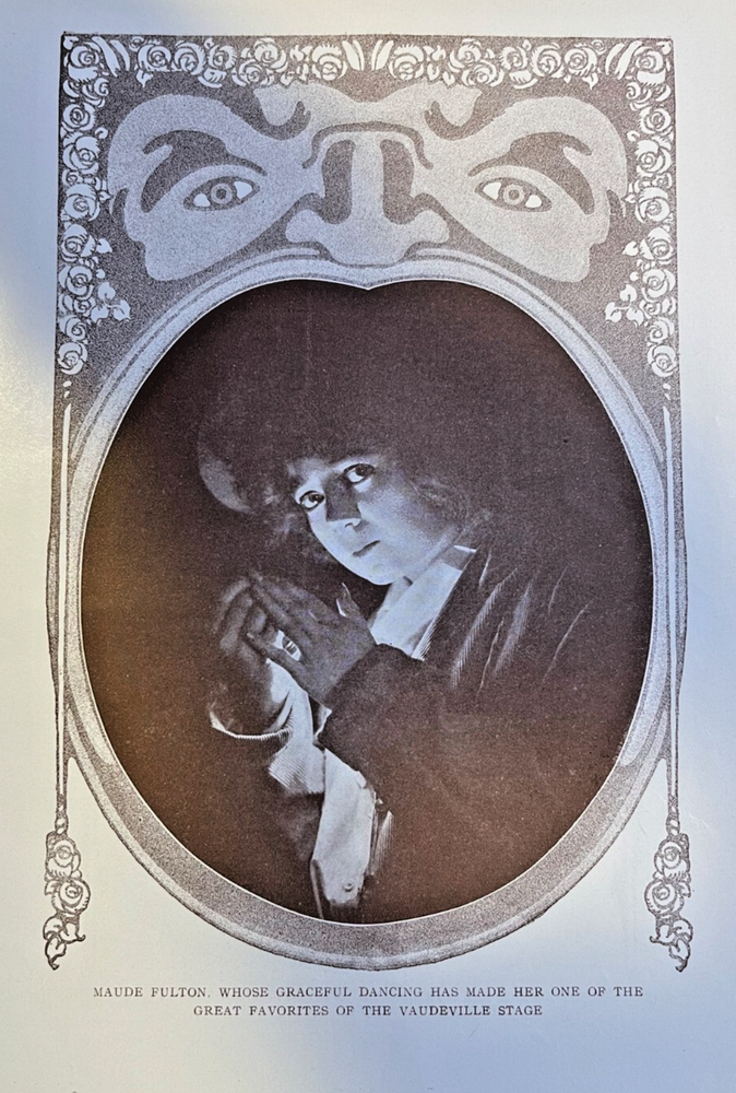 1908 Vintage Magazine Illustration Actress Maude Fulton