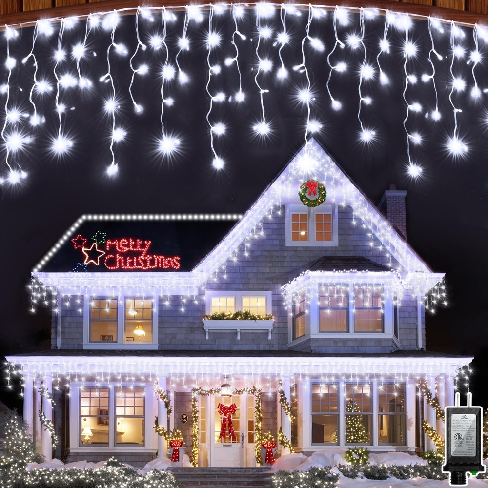 792 LED Christma Lights with 176 Drops, 82ft Outdoor Hanging lights with 8 Mo...