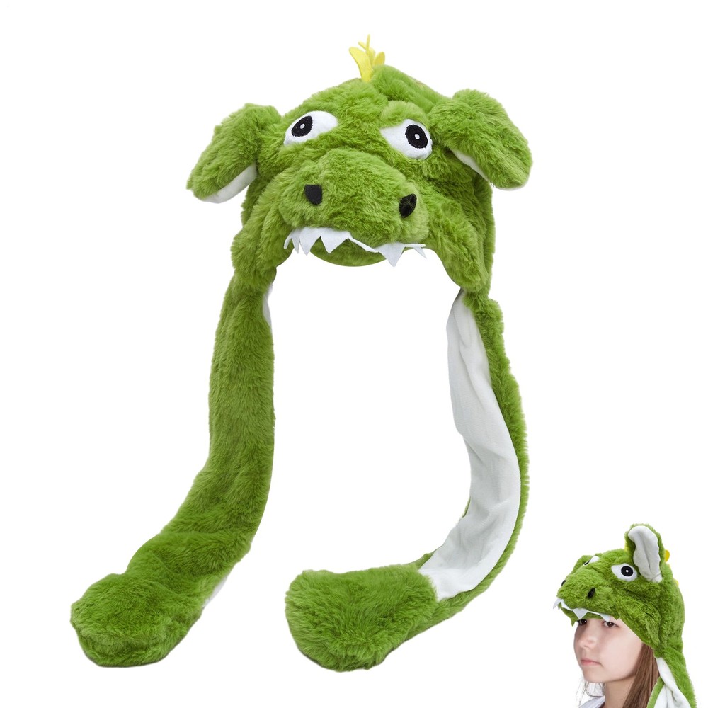 Dragon Hat Floppy Ear Hat Dragon Hat Moving Ears Unisex 22in Hat With Plush