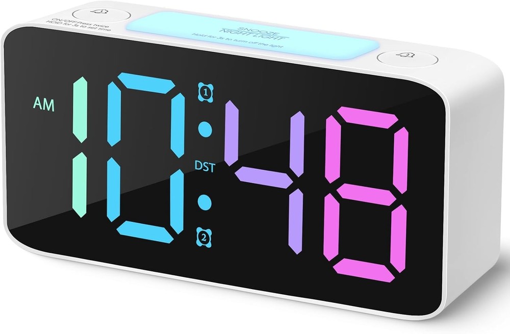 Super Loud Alarm Clock for Heavy Sleepers with 7 Color Display