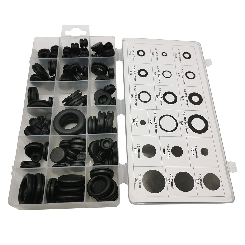 125PCS Rubber Grommet Assortment for Firewall Holes & Electrical Wiring Protection
