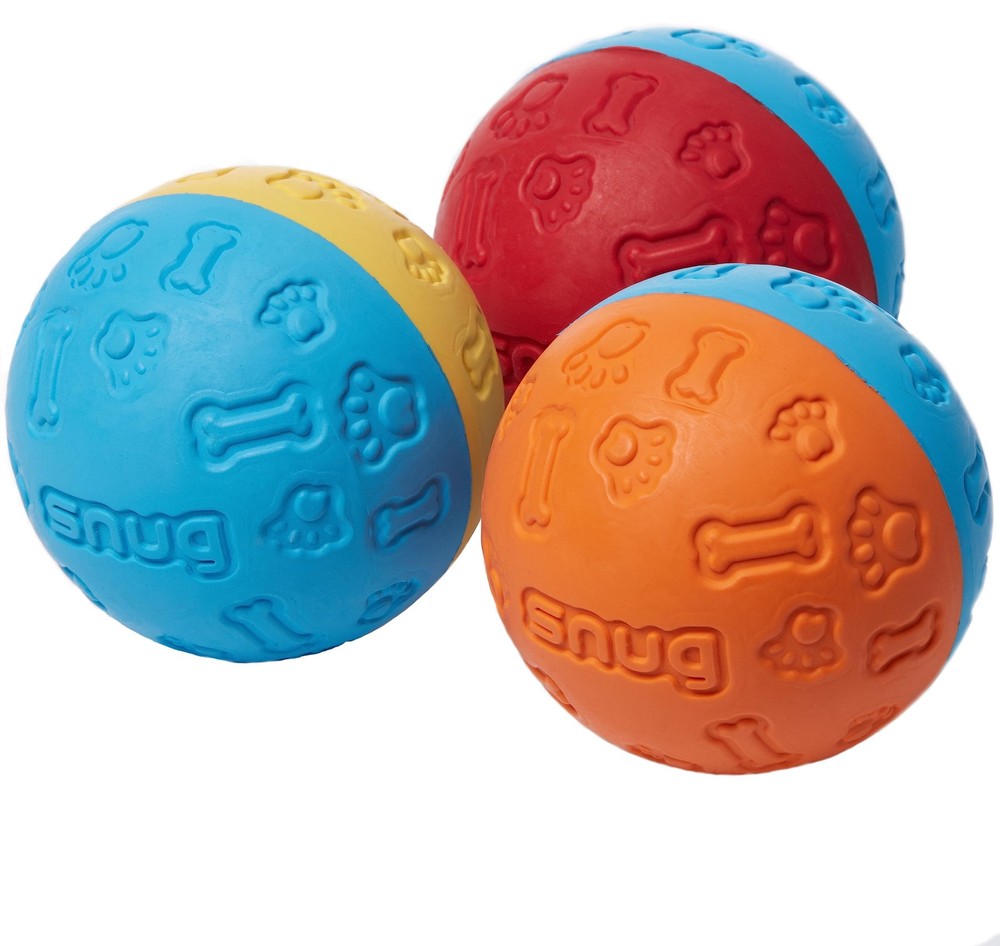 Rubber Dog Balls for Small Medium Dogs Tennis Ball Size Virtually Indestructible Chew Toy