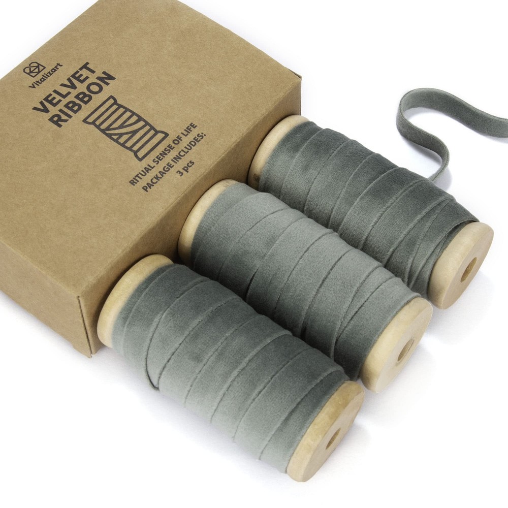 15 Yards Velvet Ribbon Spool 3/8 Inch for Wedding Ribbon Gift Wrapping Wreath