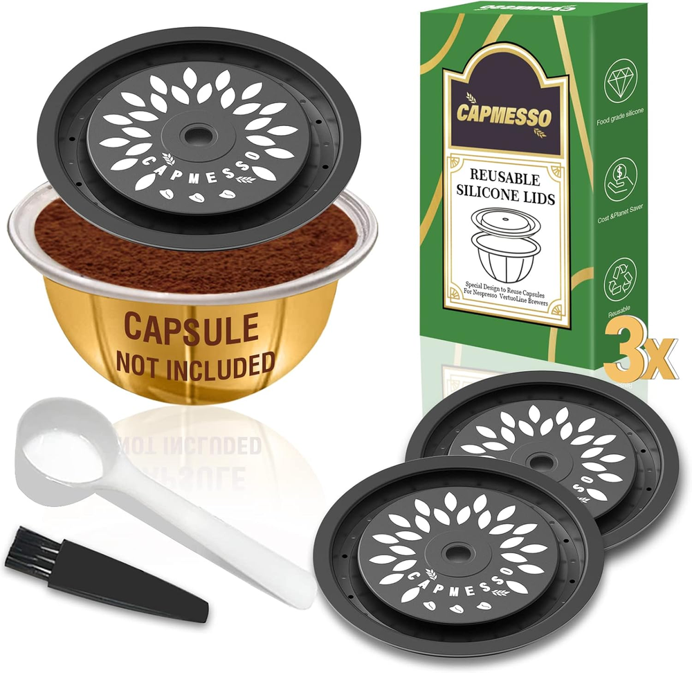 Reusable Coffee Capsule Lids for Reusable Nespresso Pods Vertuoline, Food Grade