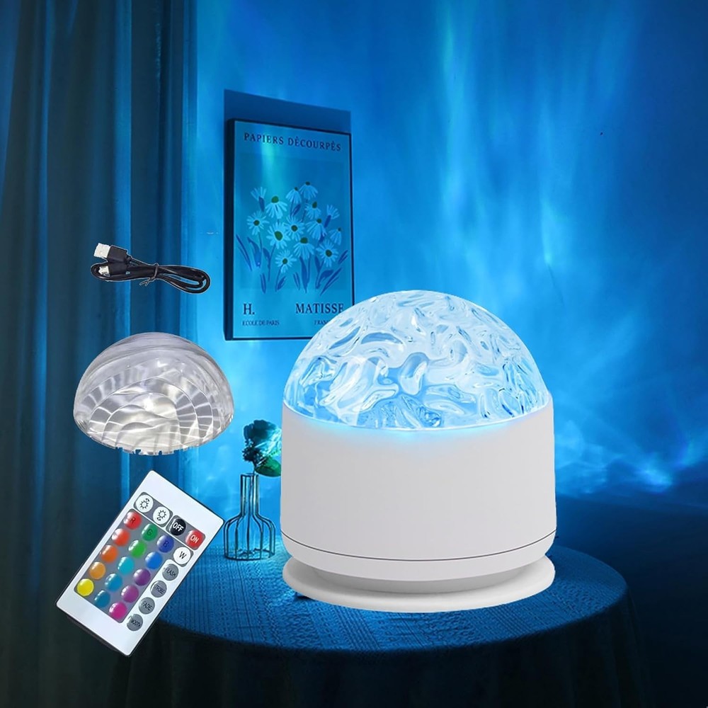 Northern Lights Projector Galaxy Lamp 16 Color LED Mood Light Remote Ocean Wave