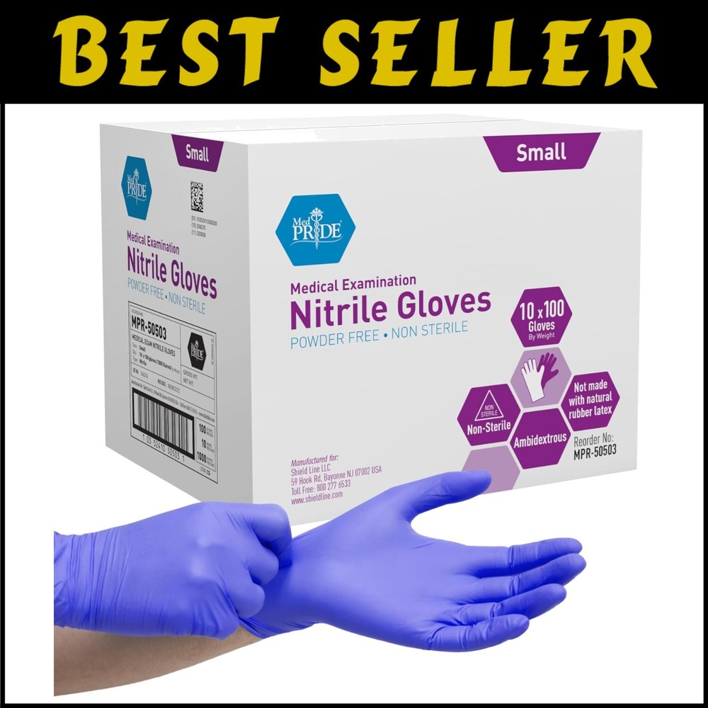 Premium Powder-Free Nitrile Gloves Small Size - Case of 1000 - Comfort & Dexterity