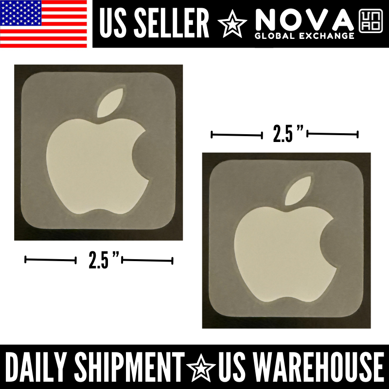 2 X Original Apple OEM Authentic Genuine Sticker White Apple Logo Sticker