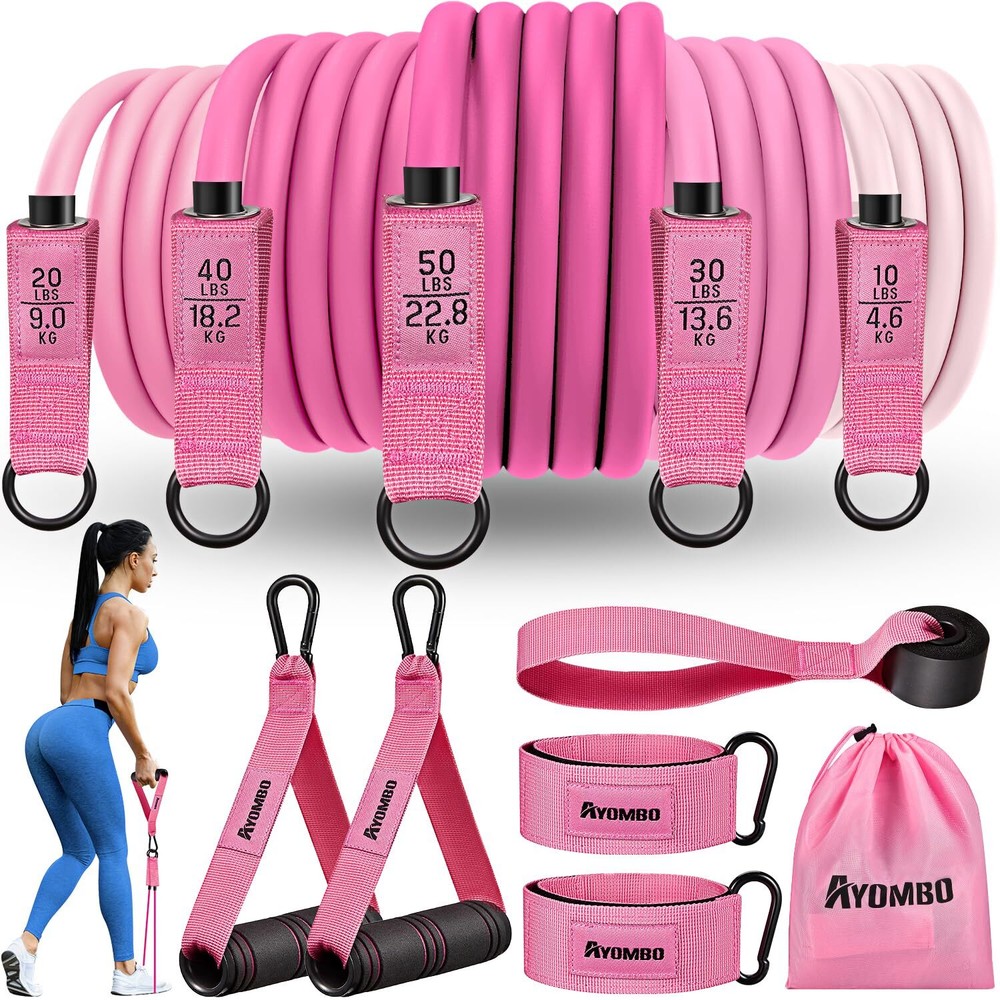 Resistance Bands, Exercise Bands with Handles for Working Out, Fitness Bands ...