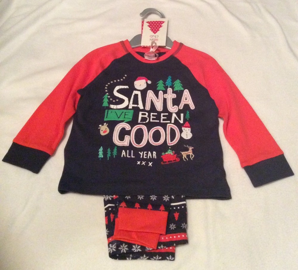 Childrens Christmas PJs - Santa I’ve Been Good All Year - 12-18 Months - New-image