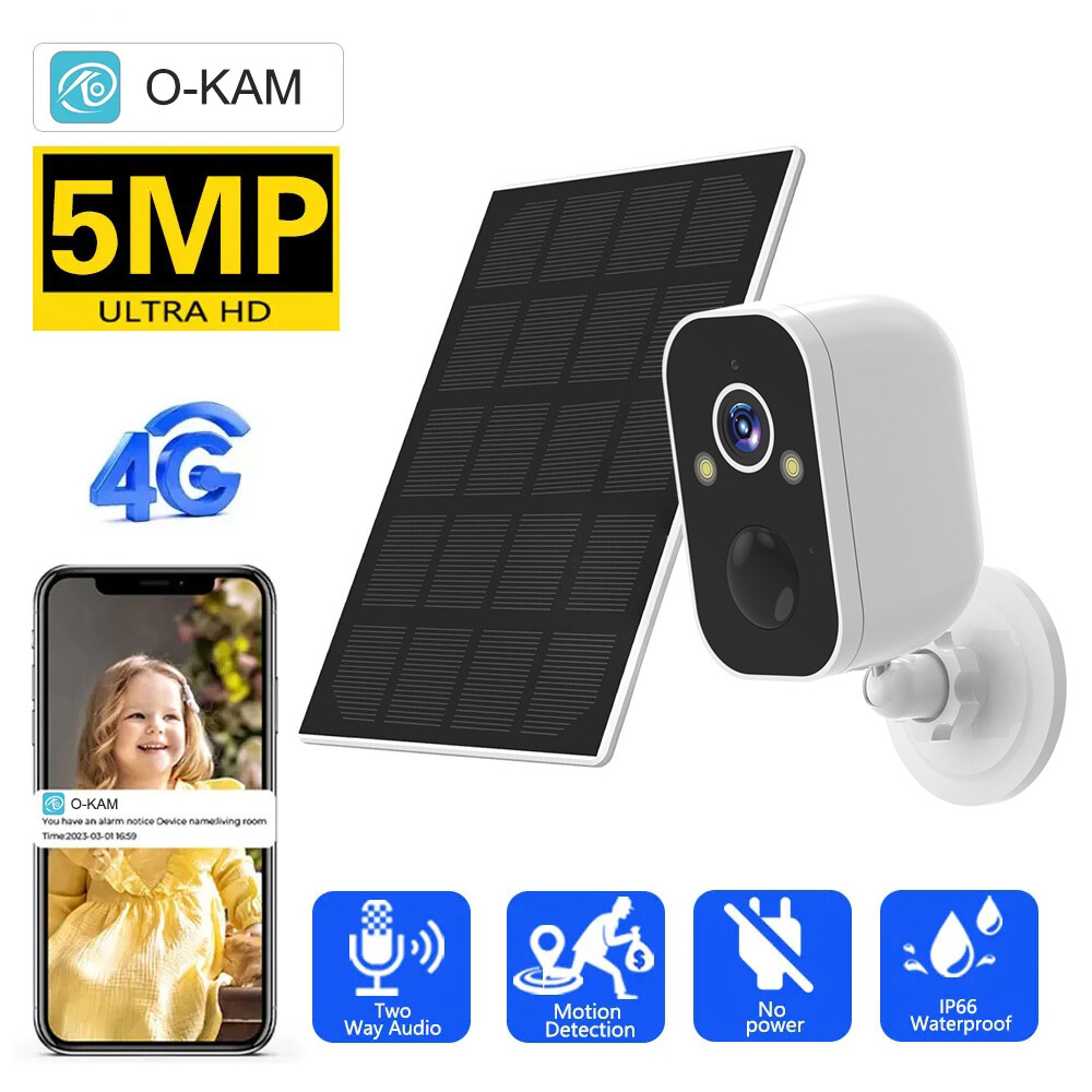 5MP HD WiFi IP Battery Security Camera Solar Powered Wireless Home CCTV Outdoor