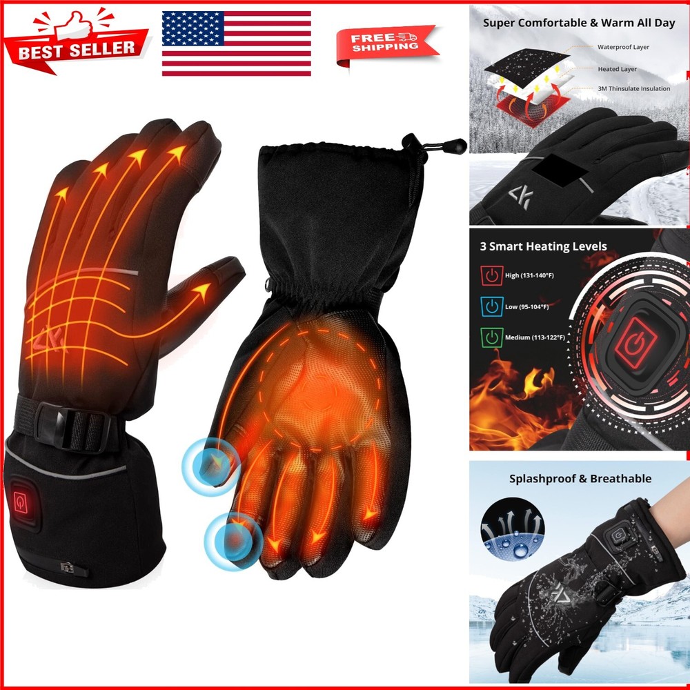 Durable Winter Heated Gloves with Non-Slip Palm - Ideal for Outdoor Adventures