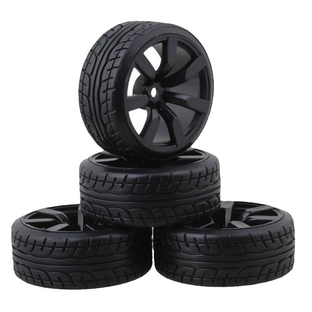 4X 12mm Hex Hub Drift Wheel Rim Tires for Tamiya TT01 TT02 1/10 RC Racing Car t