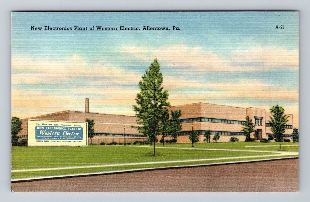 Allentown PA-Pennsylvania, Western Electric Electronic Plant Vintage Postcard