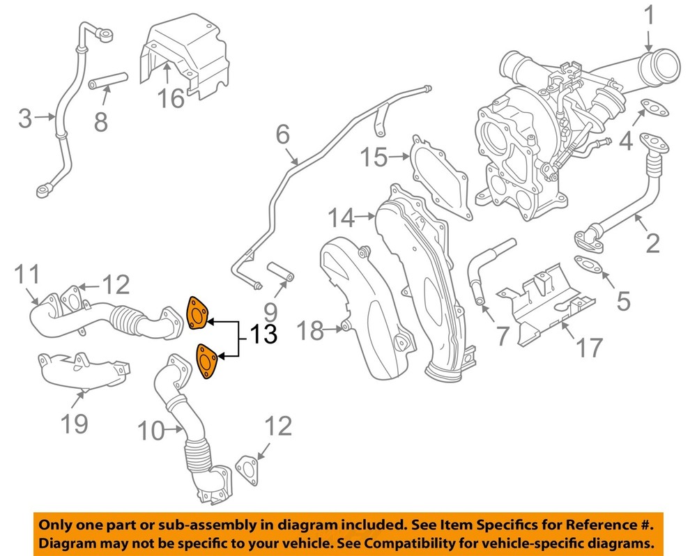 GM OEM Turbocharger Turbo Inlet Pipe Gasket 97192618 Replacement