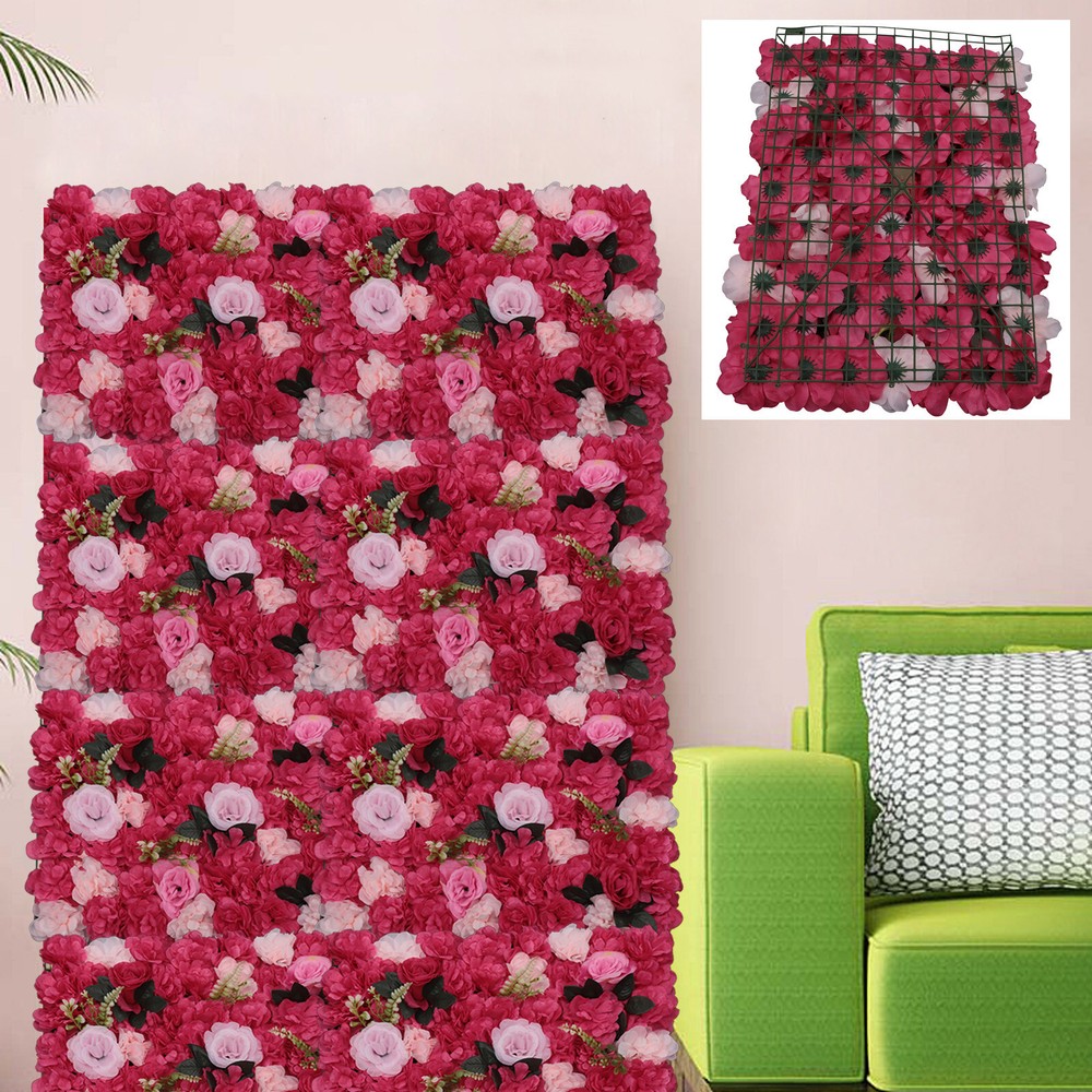 12PCS Artificial Flower Wall Panels Wall Floral Wedding Venue Backdrop Decor