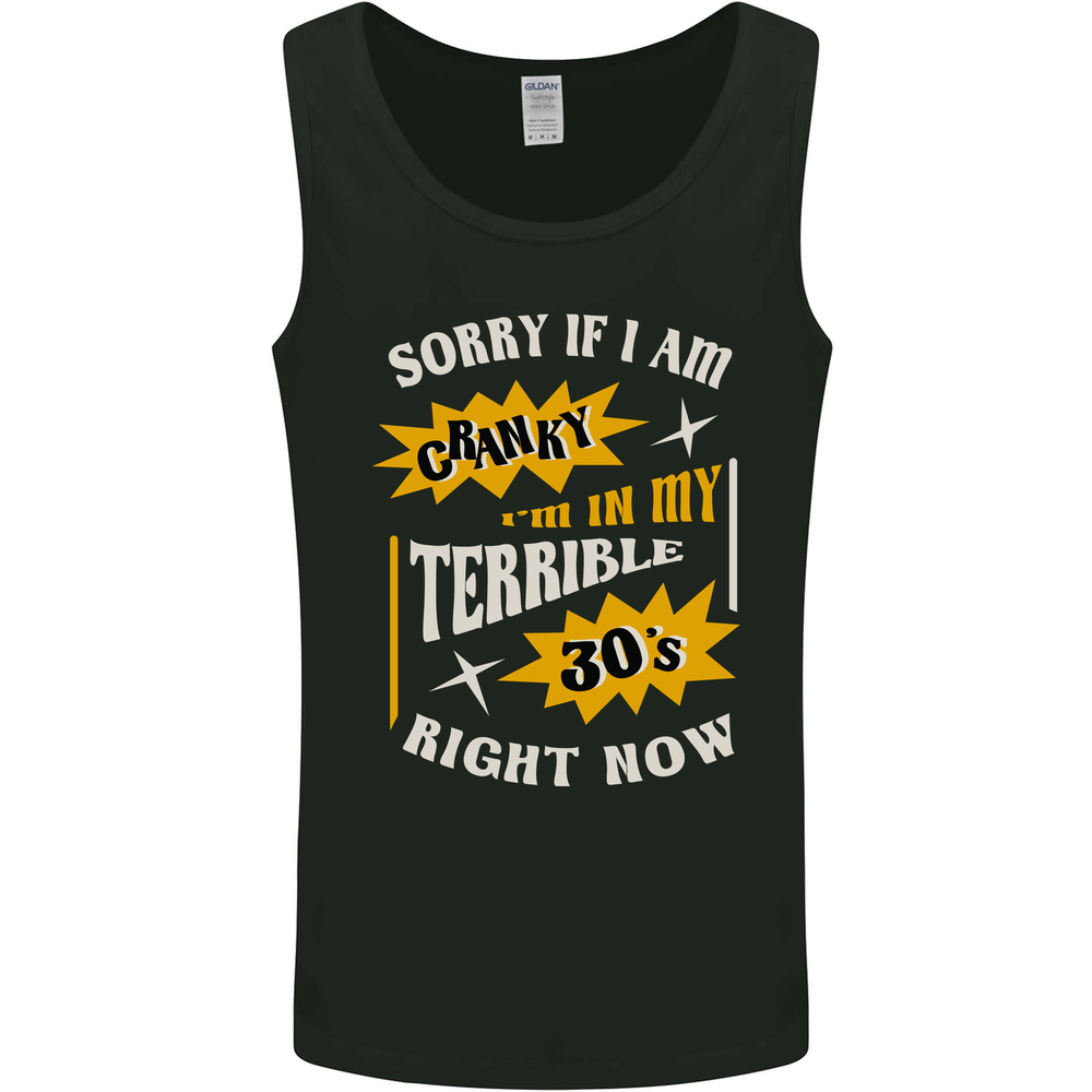 Terrible 30s Funny 30 Year Old Birthday Mens Vest Tank Top