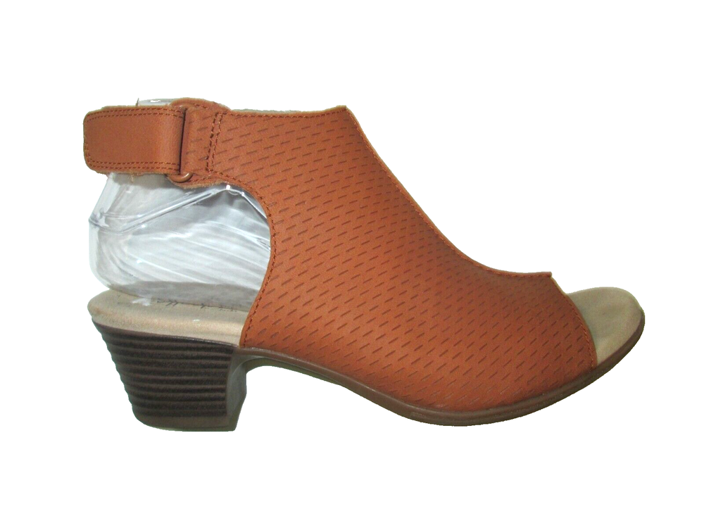 Clarks Valarie James Sandals 8M Burnt Orange Nubuck Slingback Heeled Booties B16