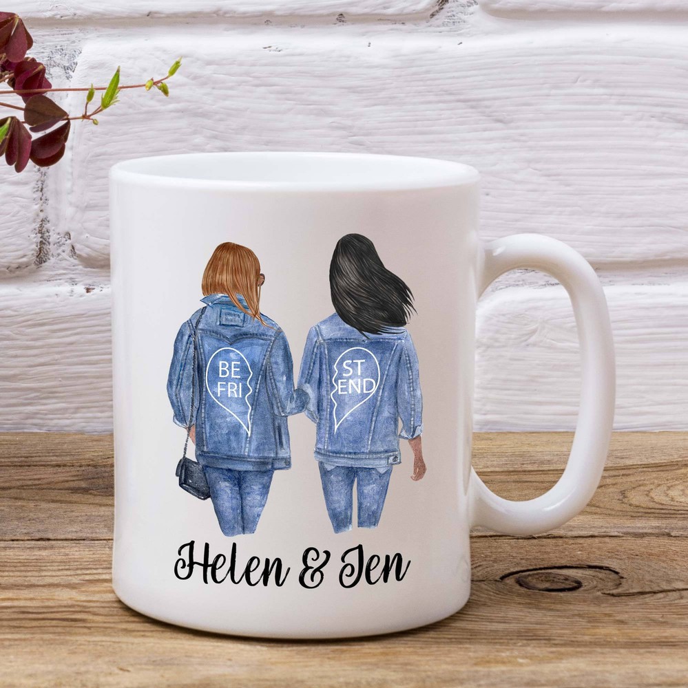 Best Friends Personalised Mug Personalised Friends Mug Personalised Watercolour