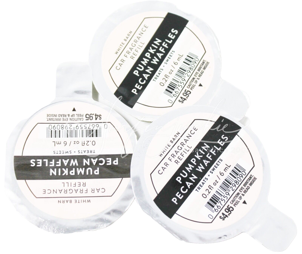 Bath & Body Works Pumpkin Pecan Waffles Car Fragrance Scentportable Refill 3 pc