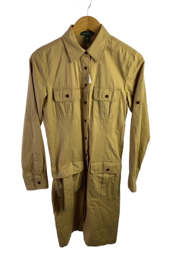 Lauren Ralph Trench Coat/4/Cotton/Beg/Plain/Rn41381  2274