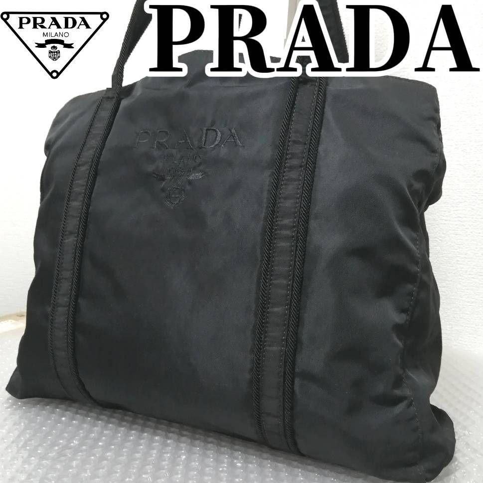 PRADA Large Black Tote Shoulder Bag High Capacity Japan Import
