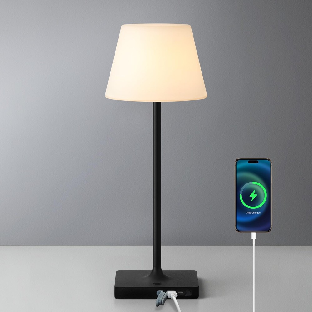 Outdoor Waterproof Cordless Table Lamp with 4000mAh Rechargeable Battery