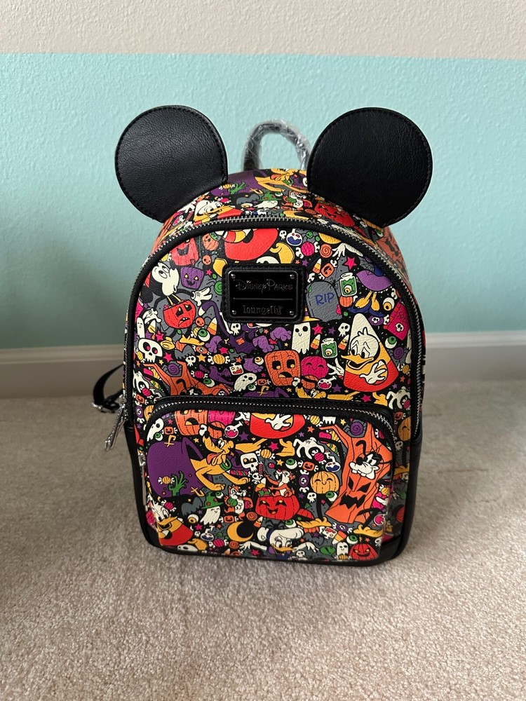Loungefly Disney Parks Halloween Mini Backpack with Allover Character Print  