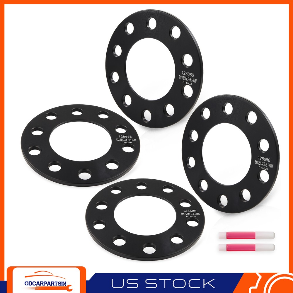 (4) 6mm 5x4.75 5x120.65 5x4.5 5x114.3 Wheel Spacers Fits Chevy Camaro Ford Jeep
