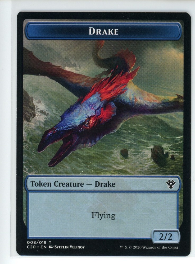 DRAKE // INSECT (018) DOUBLE-SIDED TOKEN Commander 2020 #8//18 C20(LP)(MTG)