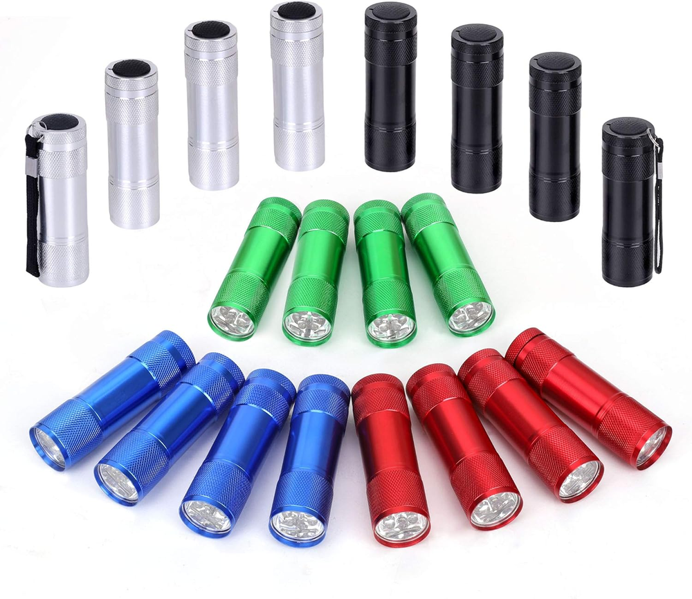 20-Pack Aluminum 6-LED Flashlights with Lanyard & AAA Batteries Included