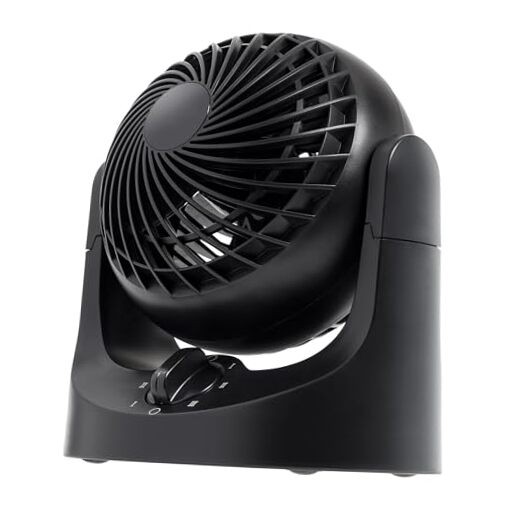 IRIS USA WOOZOO Desk Fan, Air Circulator, 3 Speeds, 32ft Max Air Black