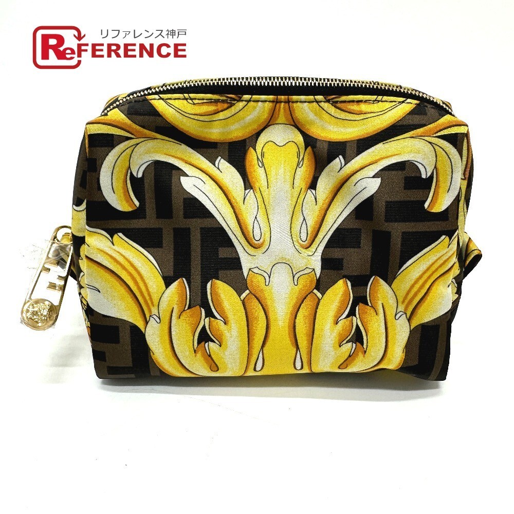 RARE FENDI x Versace Fendace Zucchino Pouch 8N0172 Brown Ladies Collaboration