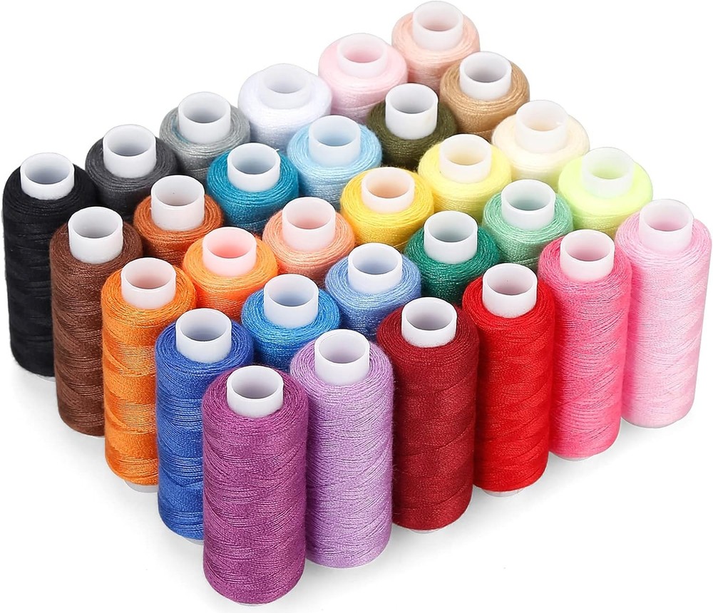 CiaraQ 30-Color Polyester Sewing Thread Kit with 250 Yards Each