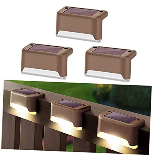 3 Pack Solar Deck Lights for Fence Post Patio Pool Stairs Waterproof Outdoor