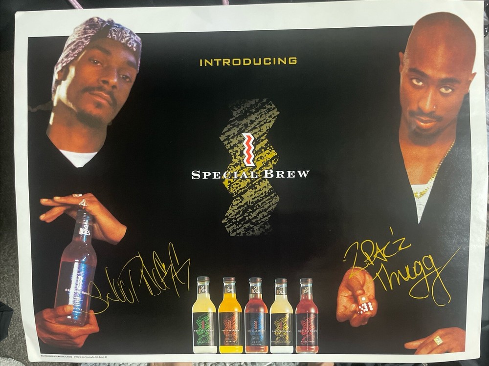 1996 SNOOP  DOGG 2PAC Death Row St. Ides Vintage  Rap 22”x29”  large Poster