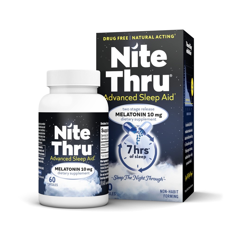 Advanced Sleep Aid Melatonin Dietary Supplement, 10mg Capsules, 60 Count