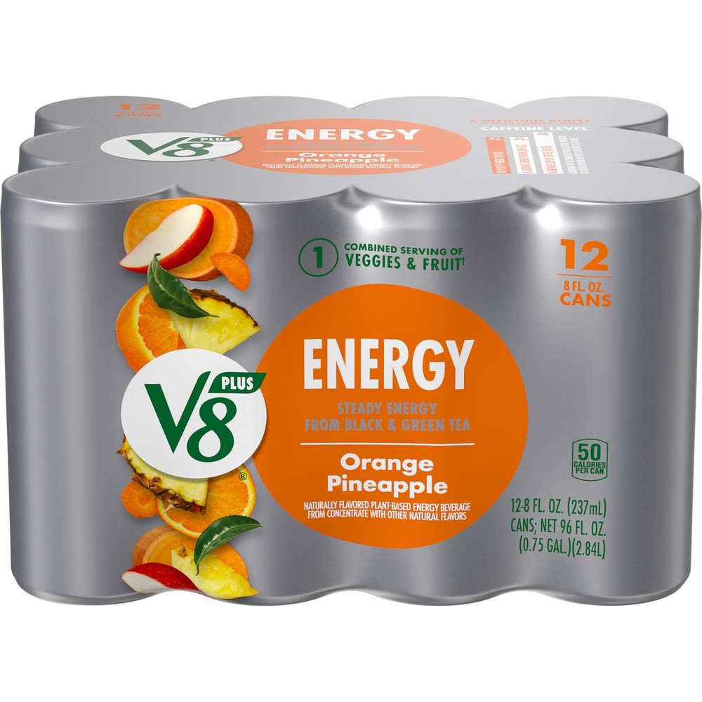 Orange Pineapple Juice Energy Drink 8 fl oz Can 12 Pack