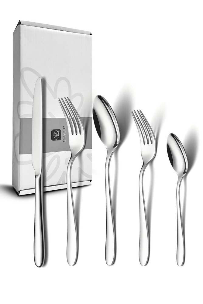 20-Piece Stainless Steel Mirror Polished Flatware Set for 4