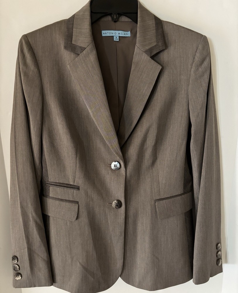 Antonio Melani tailored jacket Pewter size 6 chest 36